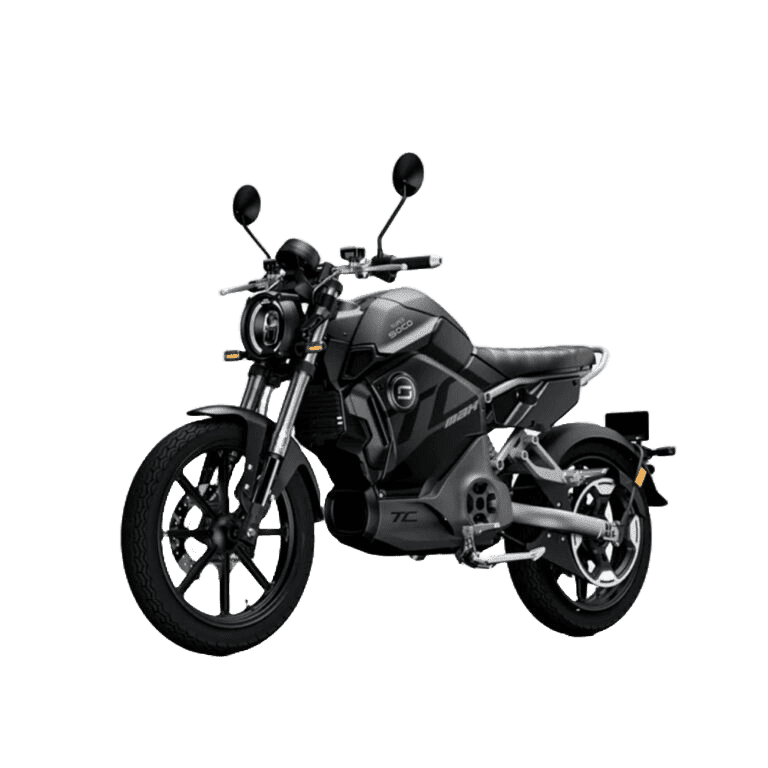 Super Soco TC Max Full Black — vue trois-quarts avant